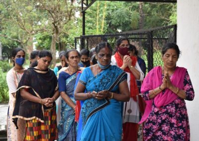 Machinery blessed as part of Ayudha Puja