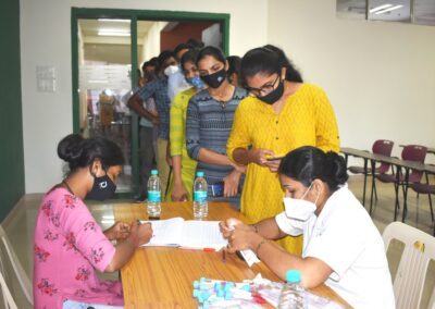 Students undergo COVID testing at AIMIT