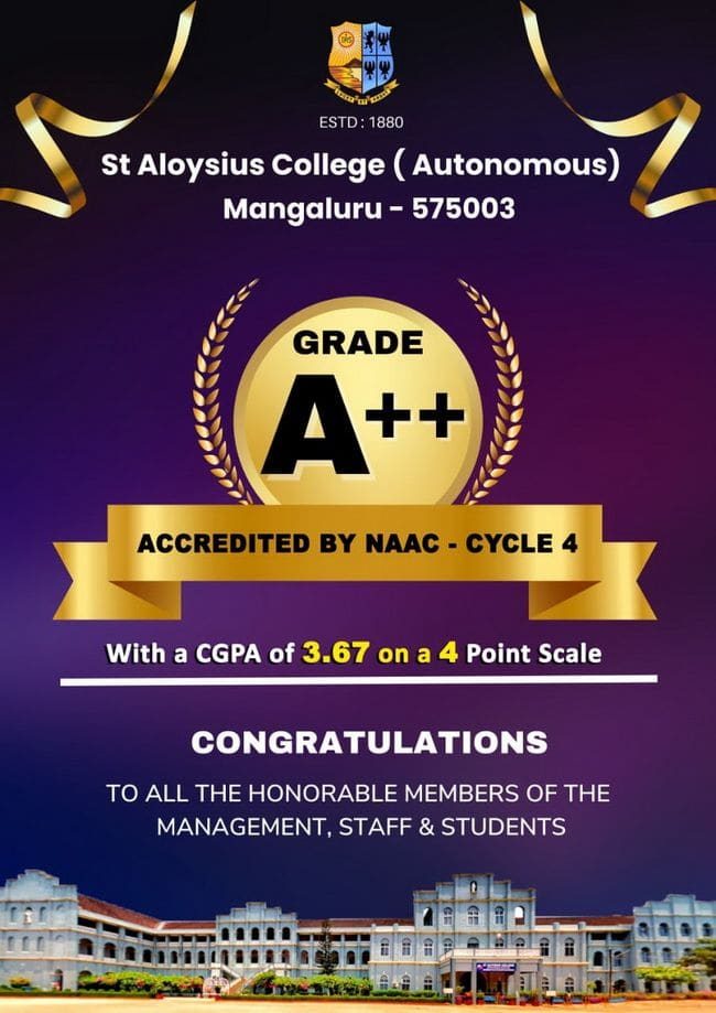 NAAC accreditation: St Aloysius College (Deemed to be University) receives A++ grade