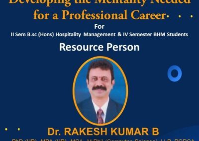 Guest lecture by Dr Rakesh Kumar at NITTE