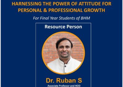 Guest Lecture on Harnessing the power of Attitude for personal and professional growth