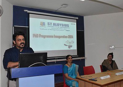 Inauguration of Ph D Course work 2024-25 was held in St Aloysius (Deemed to be University) AIMIT