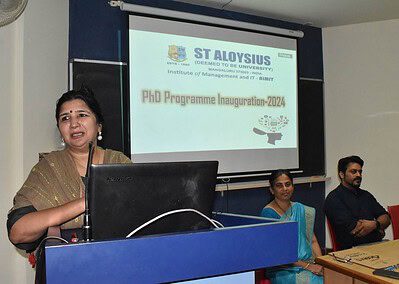 Inauguration of Ph D Course work 2024-25 was held in St Aloysius (Deemed to be University) AIMIT