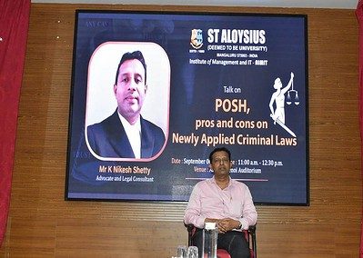 Session on POSH Laws by Mr K Nikesh Shetty