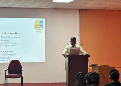 AIMIT hosted a session “Trends in Bioinformatics’’ by Prof. Kshithish Acharya