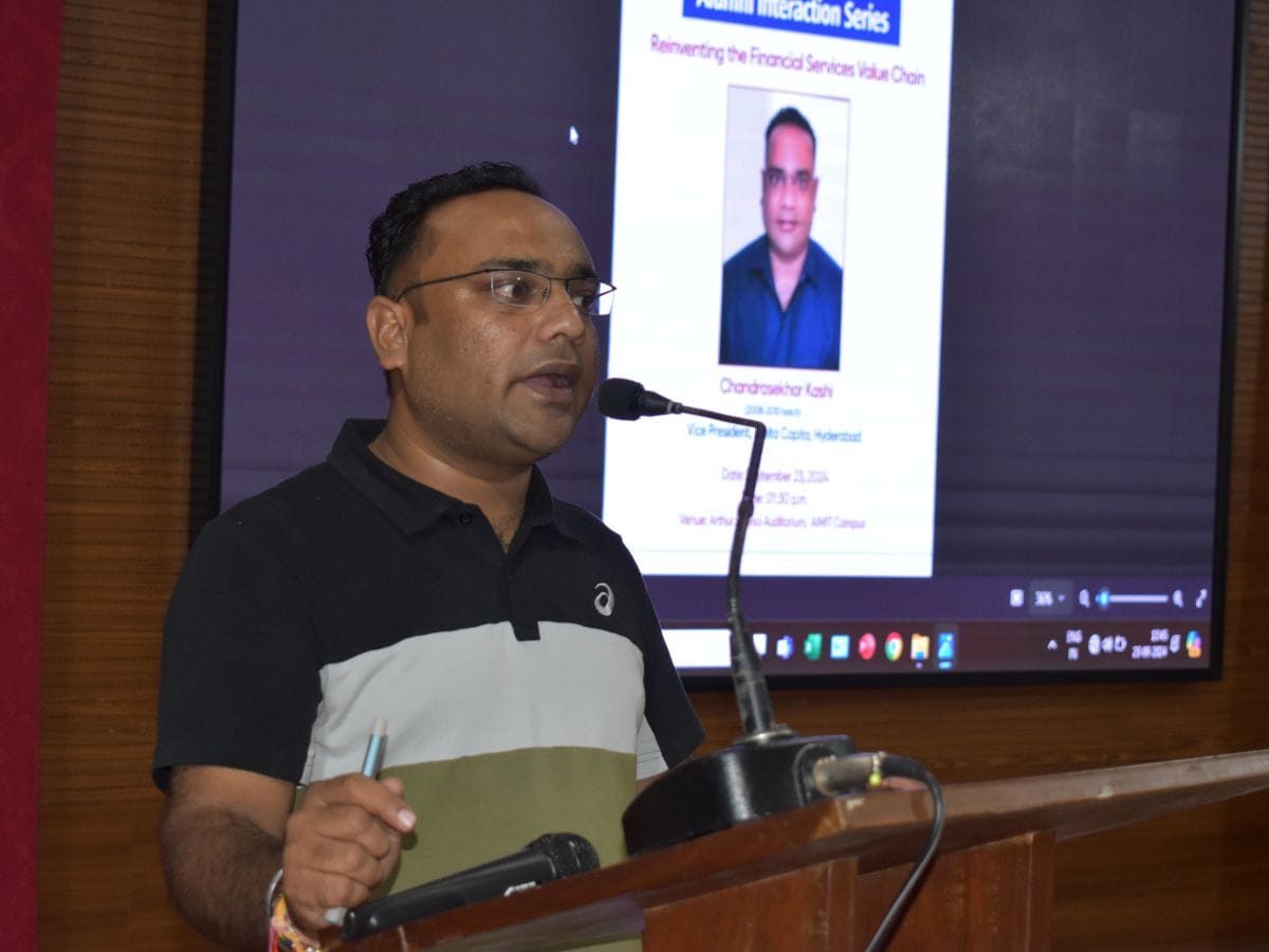 “Innovative mindset, confidence and effective communication are the three success mantras in the corporate world” -Chandrasekhar Kashi, Vice President, Delta Capita-Hyderabad (Alumnus,2008-2010batch).