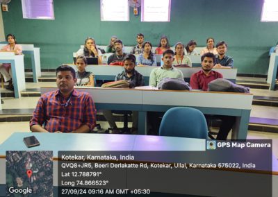 Department of Bioinformatics, AIMIT hosted a Guest Lecture by Alumni, Mr Jithin Jose Mathew